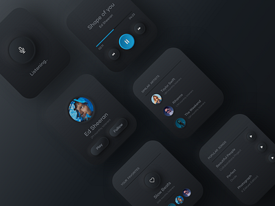 Music player - Watch OS app design clean ui dark dark mode minimal music music app music player neumorphic neumorphism skeumorphic skeumorphism watch watch app watch ui watchos