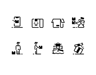 Delivery - Logistics Icons box cargo courier delivery design freight icon iconography illustration logistics package parcel pictogram robot shipping vector