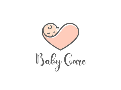 Baby Logo baby baby care baby logo baby sleeping care cartoon child cute heart icon illustration kid logo logotype newborn sleep sleeping sleepy under the heart vector