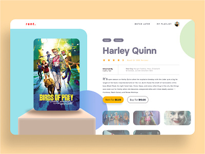 Film Rental app branding design flat minimal type typography ux web website