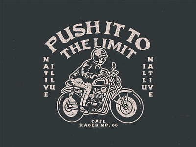 Push It To The Limit art bike branding identity buy buy logo cafe racer design ikhwan noor hakim illunative illustration logo logo for sale racing retro ride rider riding vintage youth youthful