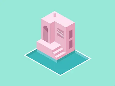 The House by the Poolside art art direction design elegant geometric graphic design illustration isometric ui ux vector