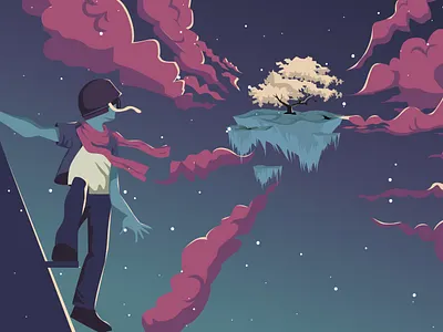DESTINY a art boy cloud concept dark colour destiny flat design illustration illustrator of reach website