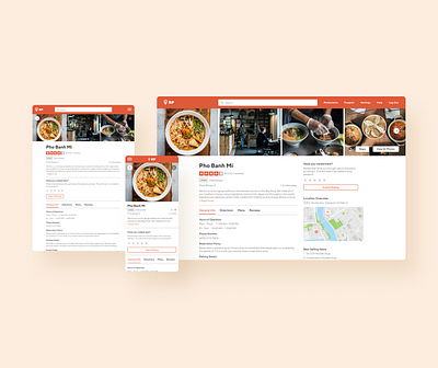 Restaurant Passport - Individual Restaurant Page design desktop food mobile product responsive responsive design responsive web design responsive website responsive website design restaurant restaurant app tablet ui ux