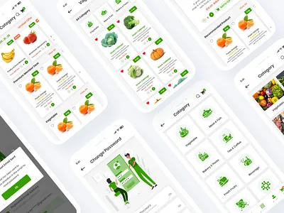 Grocery Delivery Mobile App UI Template agriculture android delivery eatables ecommerce app electronics food delivery fruits grocery grocery delivery home kitchen ios kit market mobile app nuts online organic shop