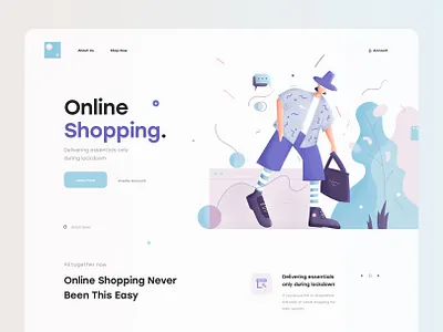 Online Shopping 🛍 call to action chat color icon illustration illustrator landing page man minimal online shopping procreate product design shopping ui ui design ux ux design web web design website
