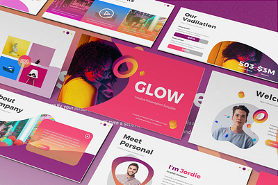 Glow - Gradient Powerpoint Template abstract business presentation keynote template lookbook pitchdeck powerpoint template presentation proposal simple slides