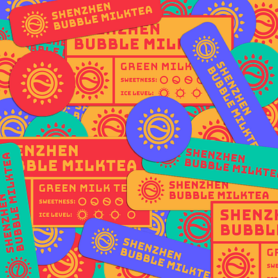 Shenzhen Bubble Milktea (Unused Mark) brand identity branding branding concept branding design freelance designer icon logo logo challenge logo design milk tea stickers visual identity