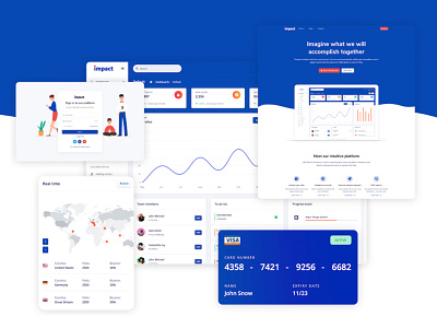 Impact Design System PRO admin dashboard admin design admin template bootstrap 4 card chart dashboard design development features illustration input landingpage login map register responsive ui kit web design widgets