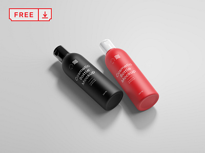 Free Cosmetic Bottle Mockups bottle branding cosmetic design download font free identity logo mockup psd typography