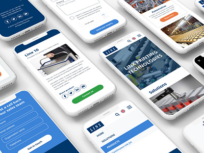 Linx Printing Technologies website redesign design interface mobile mockup responsive screens ui ui ux web webdesign website
