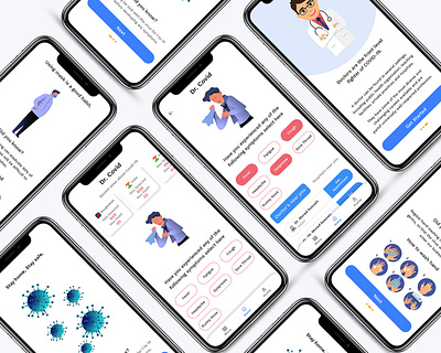 The Dr. Covid Mobile App app branding design illustration minimal type typography ui ux web