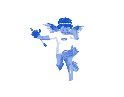 NHS Cupid blue corona coronavirus cupid graphic design illustration love minimal nhs stayathome supreme vector