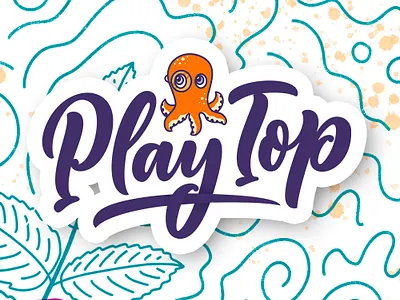Logotype "PlayTop" branding callygraphy design hand drawn illustraion illustrator lettering lettering art logo logotype poster print typography