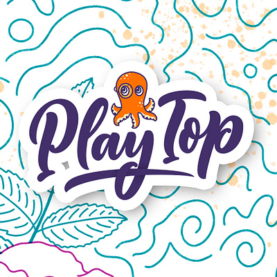 Logotype "PlayTop" branding callygraphy design hand drawn illustraion illustrator lettering lettering art logo logotype poster print typography