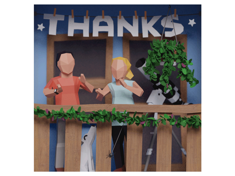 Stay Home, Stay Positive 3d animation blender illustration lowpoly