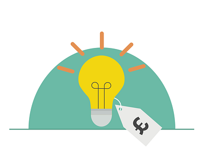 Energy cost energy lightbulb money saving vector