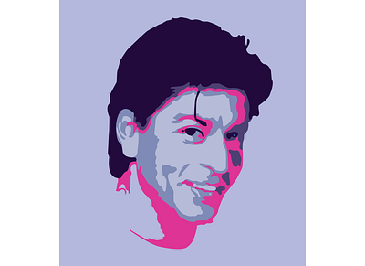 Shahrukh Khan art bollywood flat illustration illustration illustrator monochrome portrait portrait art