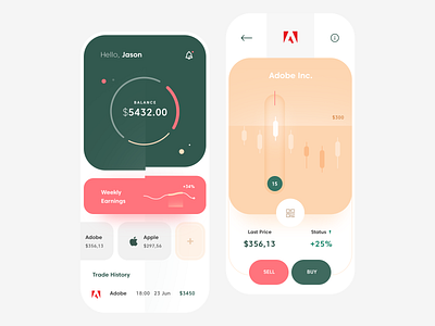 Trading Mobile App app clean design mobile ui ux