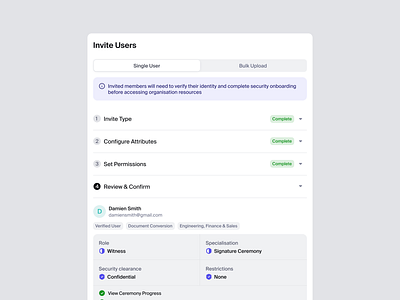 Signvault invite clean design details interface invite manage minimal modal overlay search settings share switch toggle ui ui design ui ux ux ux design web