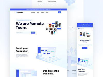 Remote Team Landing Page 2020 trend creative design illustration landing page typography ui ux web website