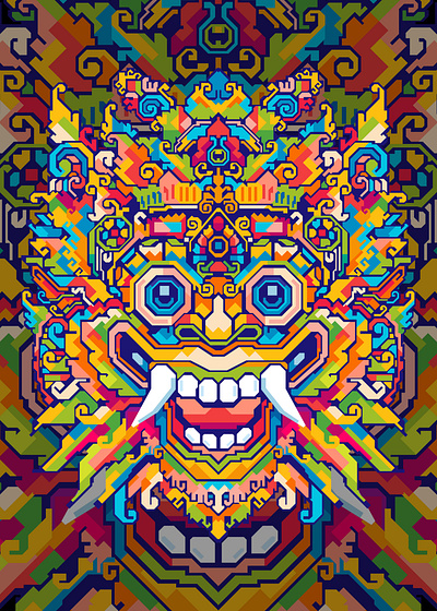 BARONG abstract abstract art abstract design balinese barong beautiful colorful colors geometric geometric art illustration indonesia pop art popart wpap