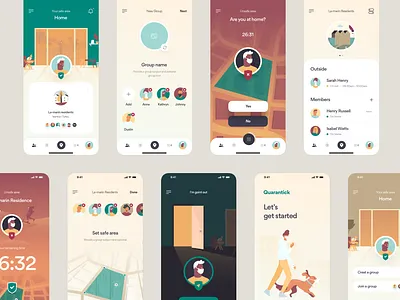 Quarantick - Health App app checklist corona design health illustration iphone map mobile navigation pill todo ui ux