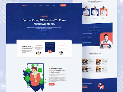 Wirus.- Corona (covid-19) landing page activity chart corona corona render corona virus coronarender coronavirus covid covid 19 covid 19 covid19 health health app health care healthcare illustration landing landing design landingpage