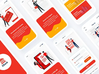 Multipurpose Banking Wallet Mobile App UI Template android banking bill finance incentives kit modern money online payment psd template transaction transfer ui wallet
