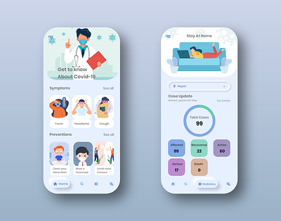 Covid-19 App Design adobexd app app design coronavirus covid 19 dashboard digital fitness app gradient health app medical app medical care nepal quarantine tracking tracking app ui ui design ux