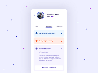 Strngr💪 app clean flat mobile simple ui ux