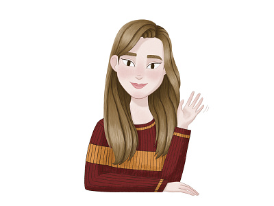 Self-portrait :D art digital drawing gryffindor harrypotter hello hp illustration illustrator photoshop self portrait sweater