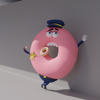 Doughnuts sheriff 2020 3d 3d artist blender blender3d characterdesign cute design donut donuts doughnuts gumball modeling