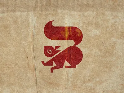 Squirrel animal design geometric icon illustration logo mark nature sign vintage