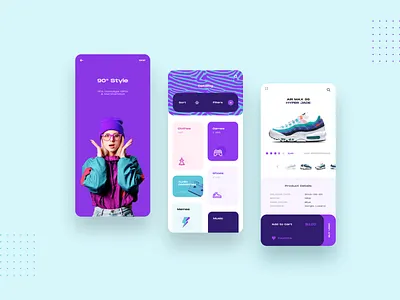90s Style app design ecommerce web