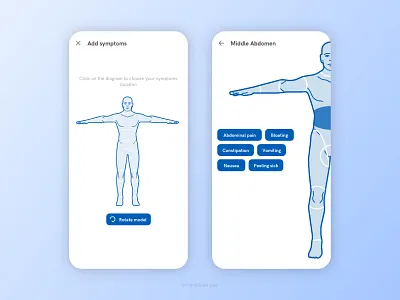Symptom Checker - Symptom Location Entry app design flat health health app health care healthcare healthy medical medical app medical care medical design minimal ui ux