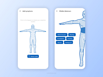 Symptom Checker - Symptom Location Entry app design flat health health app health care healthcare healthy medical medical app medical care medical design minimal ui ux