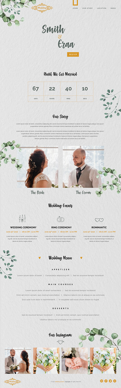 wedding events design dinner home page homepage landing page landingpage lunch marriege party ring ceremony web design website website design wedding wedding card wedding ceremony wedding events wedding invitation wedding invite weddings