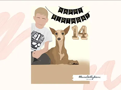 BIRTHDAY CARD | Animal Lovers animal animal art art birthday birthday card card character design dog greeting card illustration people personalized personnage vector