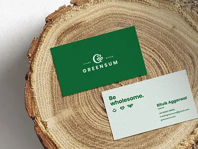 GreenSum Business Cards brandidentity branding business card businesscard collateral dribbbler green lettermark logo logodesign natural nature organic wholesome