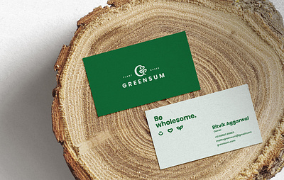 GreenSum Business Cards brandidentity branding business card businesscard collateral dribbbler green lettermark logo logodesign natural nature organic wholesome