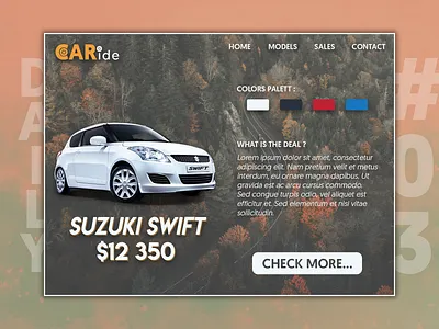 Daily UI Challenge #003 - Landing Page abstract design car daily 100 challenge daily ui dailyui graphic design landing page landing page design sale ui ux web design