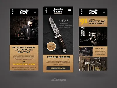 Mobil Signatur Blacksmith ... freelancer germany hamburg homepage landingpage screendesign ui webdesign