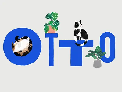 Otto calathea cats chalk color design hand lettering illustration kitten lettering letterpress pencil plant illustration plants procreate serif tropical type typography