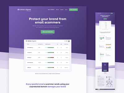 DMARC Digests Landing Page design desktop digital homepage landing landing page ui web