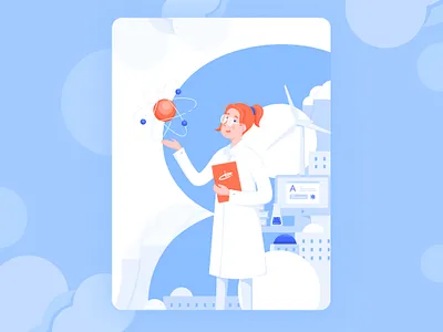 8 March 8 march atom colorful digital art flatdesign graphic illustration illustrations school science scientist vector women womens day