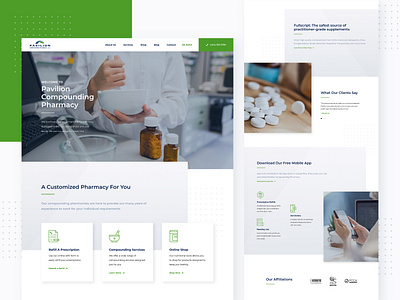 Compounding Pharmacy Web Design compounding ecommerce healthcare home page landing page medical medicine online medicine pharma pharmaceutical product ui ux web design website