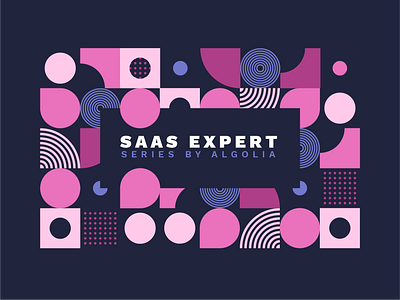 Saas Expert Webinar Series by Algolia algolia branding geometric modular search social media thumbnail vector webinar