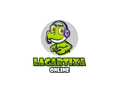 Lagartixa Online artwork illustration logo vector