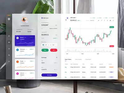 Cryptocurrency Trading App banking bitcoin crypto crypto wallet cryptocurrency dashboard app desktop dollars ethereum litecoin trade trading